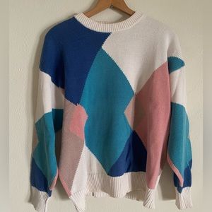 Vintage 80’s/90’s Brian MacNeil Blue/Pink Hand Loomed Sweater